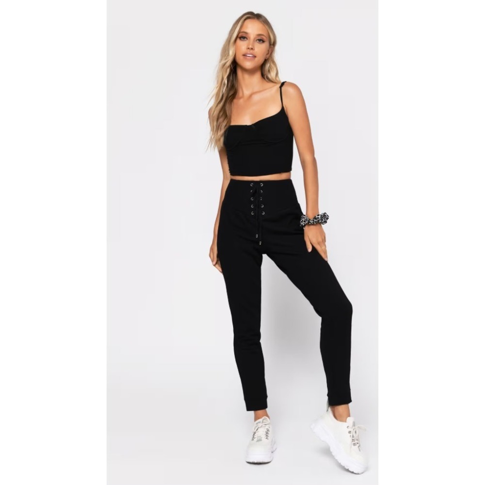 Tobi Better Days‎ Lace Up Pants – Black